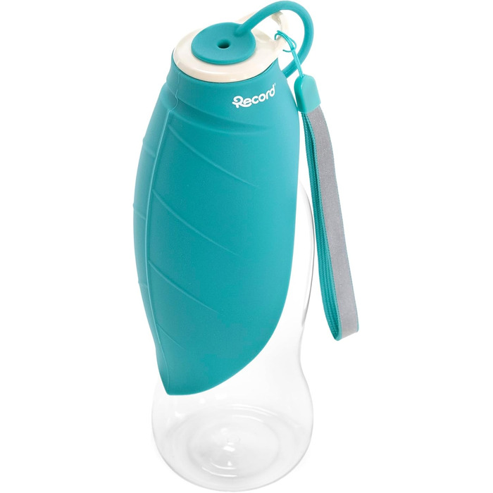 Водяний диспенсер Record з пляшкою - практичний та функціональний - силікон, 400 мл, 8 x 23 см, колір морської хвилі - для прогулянок та подорожей