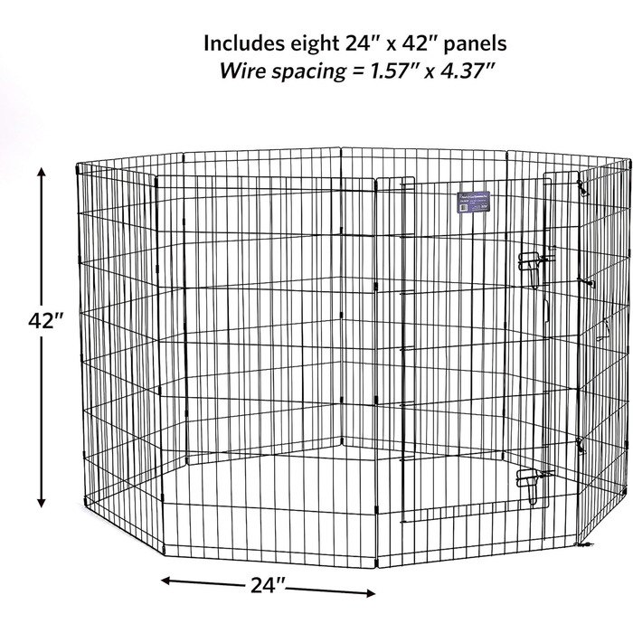 Вольєр для собак MidWest Homes for Pets, металевий, 61x107 см, з дверима, чорне покриття