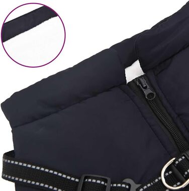 Водонепроникний дощовик для собак VidaXL, розмір L44, блакитний. З шлейкою. Теплий зимовий дощовик-куртка для собак, цуценят.