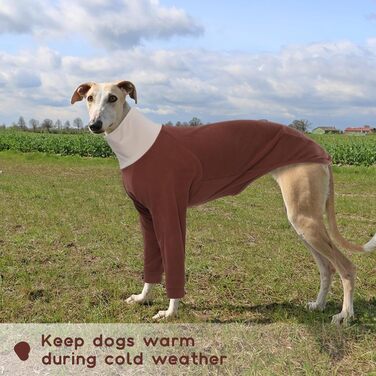 Теплий пуловер для віндхундів та віппотів (вайєт) з флісу, армійсько-зелений та коричневий кольори, розмір XL