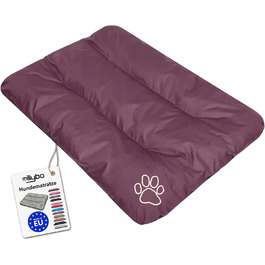 Лежанка для собак ECO: велика, середнього та маленького розміру, 90x60x8 см, Бордовий. Зносостійке, м'яке, для дому та вулиці