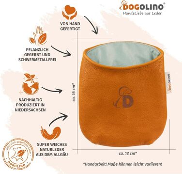 Сумка для ласощів Dogolino® для собак з шкіри - сумка для тренувань - захисна сумка для одягу - сумка для перекусів під час прогулянок (Помаранчево-коричневий, Basic)