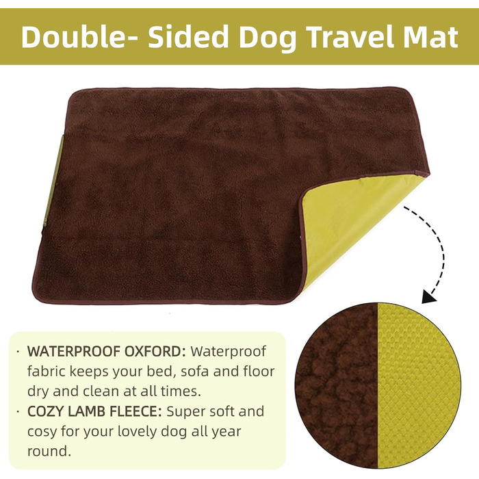 Водонепроникний килимок для собак Zjyufy, флісовий, для дому та вулиці, туристичний, складаний, для малих, середніх та великих собак, зелений