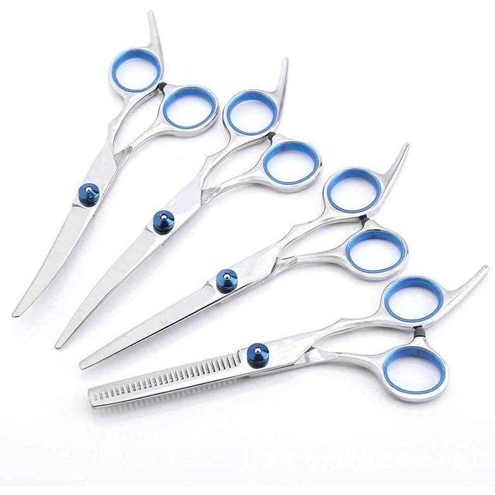 Набір для стрижки тварин QUNINE (6 шт.): професійні ножиці для собак та котів, нержавіюча сталь, 15.2 см