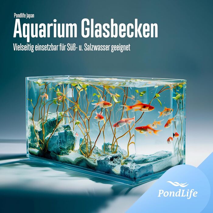 Акваріум зі скла для риб і черепах Pondlife 30×20×20 см, для прісної та солоної води, тераріум