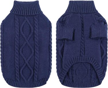 Теплий в'язаний пуловер для собак Queenmore, середній розмір, колір індиго (M)