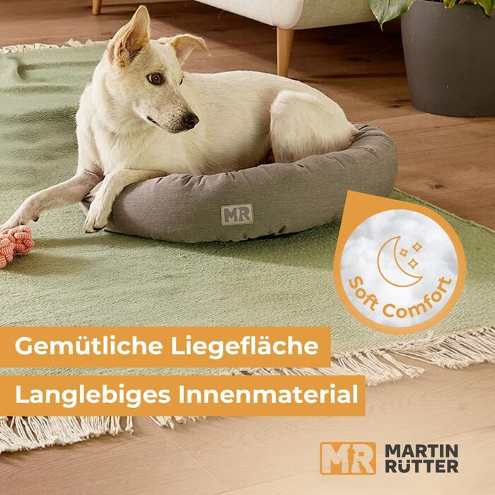 Крісло-гніздо для собак Martin Rütter Nest, сіре – комфортний відпочинок для маленьких собак та цуценят, м'яке, з неслизьким покриттям та можливістю прання, кругле ліжко з бавовняної тканини