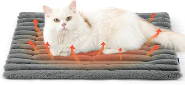 BEDSURE Самогріюча ковдра для котів та собак, 76x50 см. М'яке ліжко для кота, тепла ковдра для собак, неслизька підстилка для клітки, сіра (61 x 46 см)