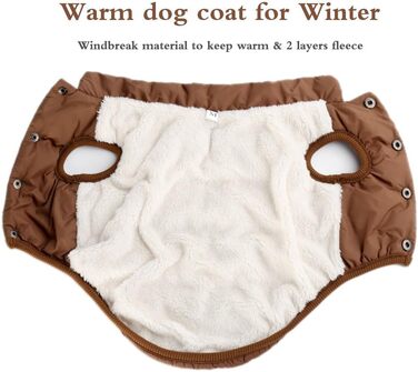 Зимовий теплий одяг для собак Oncpcare: теплий, непромокаючий костюм з флісу для собак, тепла жилетка для собак та котів, підходить для розміру 2XL (обхват грудей 72 см)