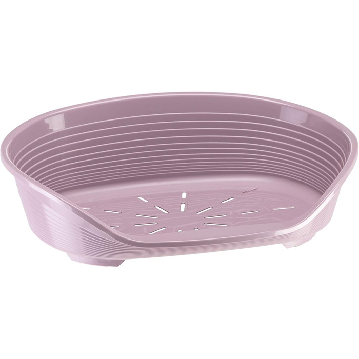 Крізьове ліжко для собак та котів Ferplast Siesta Deluxe, пластикове, середнє, миється, з отворами, ковзаюче, рожеве, 62x41x23.5 см