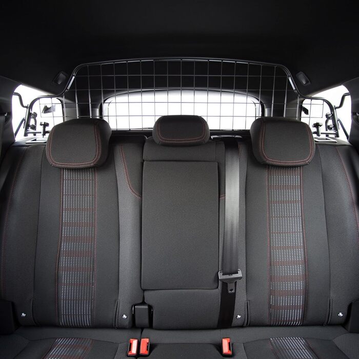 Сітка для собак Travall, сумісна з Peugeot 308 SW (2013-2021), без панорамного даху. Міцний захист вантажного відсіку, багажу, розділення вантажного простору. Виготовлена з високоміцної сталі.