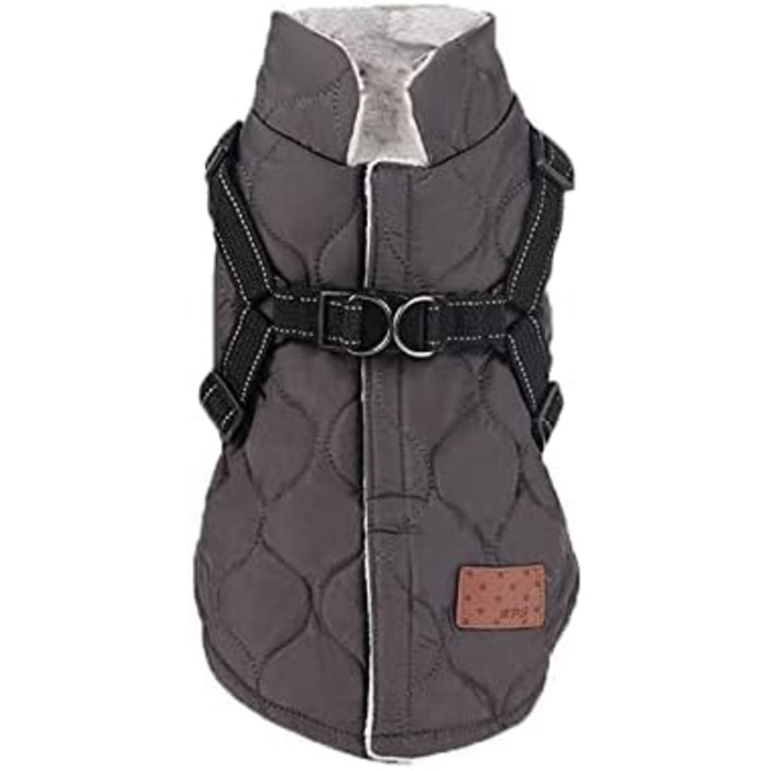 Теплий зимовий одяг для собак Meioro: куртка з світловідбиваючими елементами, бавовняний пуловер для собак, розмір M (сірий)