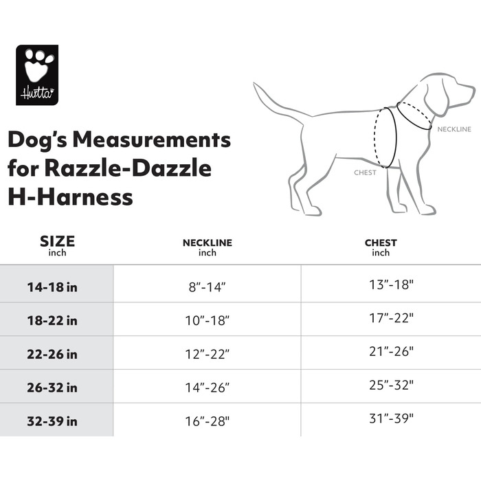 Шлея для собак Hurtta Razzle-Dazzle H, регульована, зелена, 45,7–55,9 см