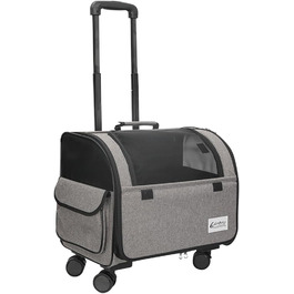 Сумка-переноска для собак та котів Galatée з колесами, розкладний рюкзак для тварин, дитяча коляска для домашніх улюбленців (сірий)