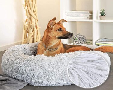 Ортопедична подушка-ліжко для собак XL: м'яка, кутова, з ефектом пам'яті, сіра. Підходить для великих, середніх собак.