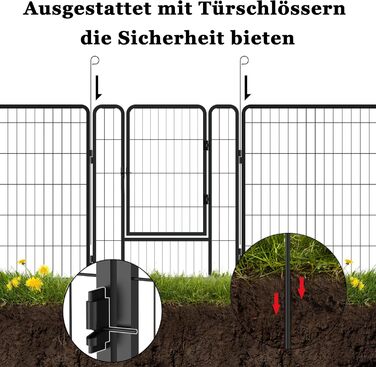 Вольєр для цуценят LZQ: розбірний вольєр для собак, 8 панелей 80x65 см, для дому та саду
