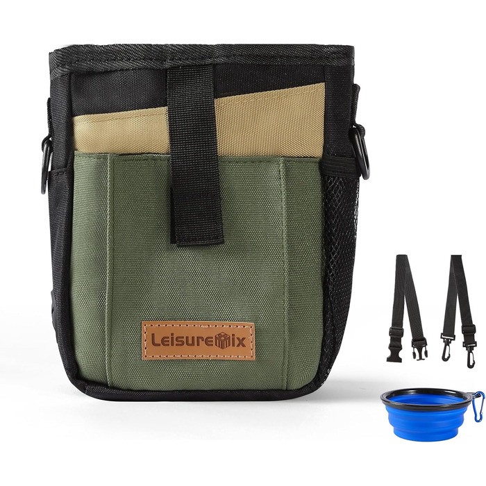 Сумка для ласощів для собак Leckerlitasche, поясна сумка для прогулянок, водонепроникна, чорна та зелена