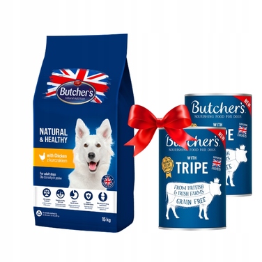 Натуральний та здоровий корм для собак Butcher's з куркою, 15 кг