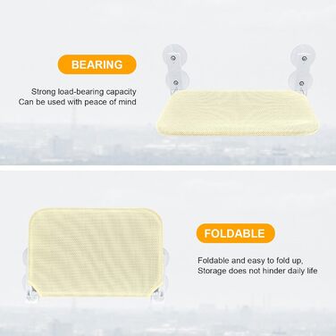 Крісло-гамак для котів Gearific на вікно, розкладне, з 4 присосками, міцним каркасом та дихаючою сіткою (Бежевий, 45 x 30 см)