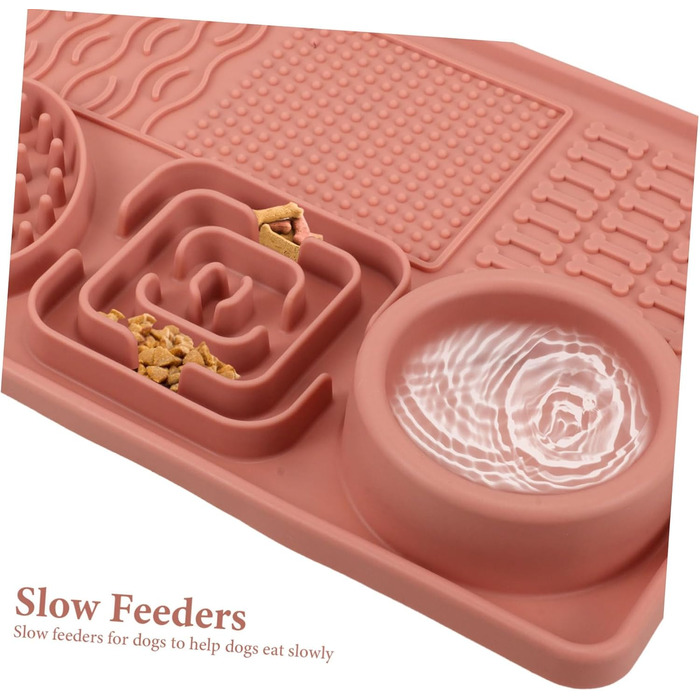 Килимок для собак та котів з присосками, силікон харчового класу, анти-слиз, для повільного годування, нековзний, яскравий, для тварин