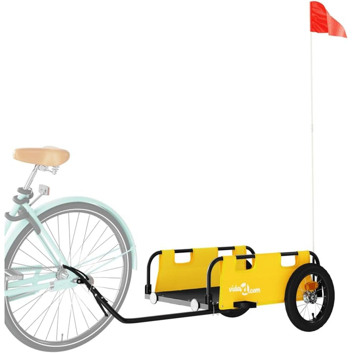 Причіп для собак, причіп-транспортер для домашніх тварин, велосипедний причіп, жовтий, Oxford, для покупок, відпочинку, велопоїздок