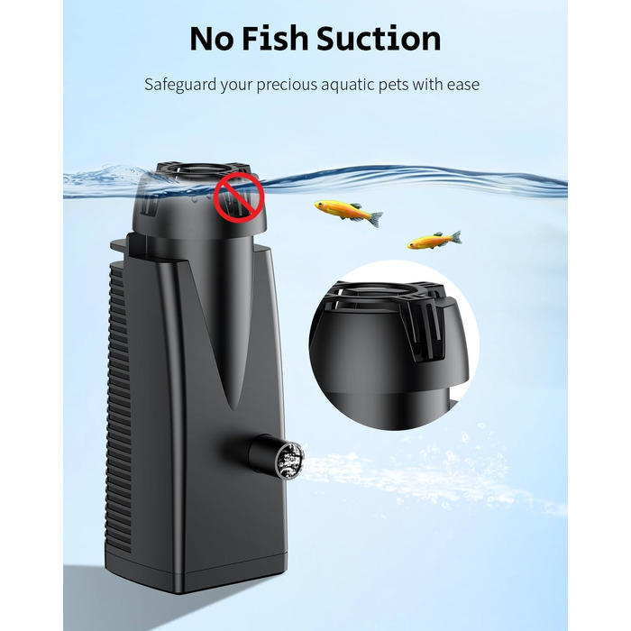 Скіммер для акваріума Pawfly 300 L/H 4W — поверхневий фільтр-насос для видалення масляної плівки та бруду (до 350 л), з біогубкою та присосками