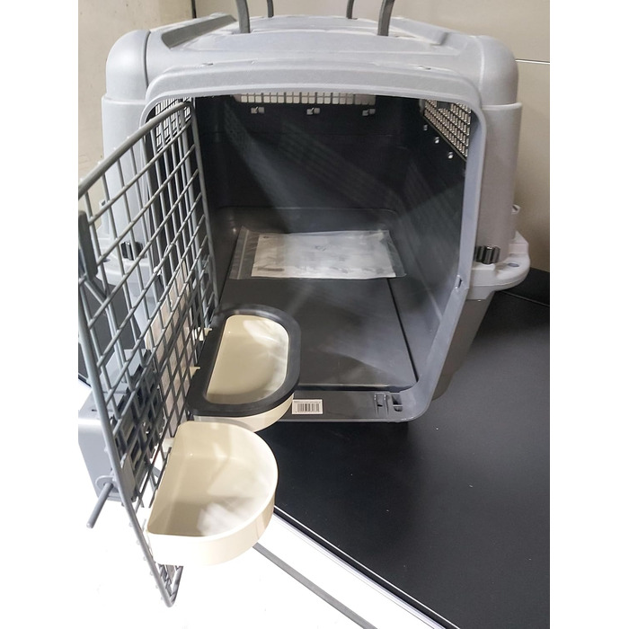 Клітка-переноска для собак Flamingo Lanta – темно-сіра, розмір L (56 × 80 × 59,5 см) | Безпечна, практична та комфортна переноска для вашого собаки