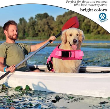 Жилет для плавання для собак Fragralley з принтом акули, рожевий, для малих, середніх та великих собак.