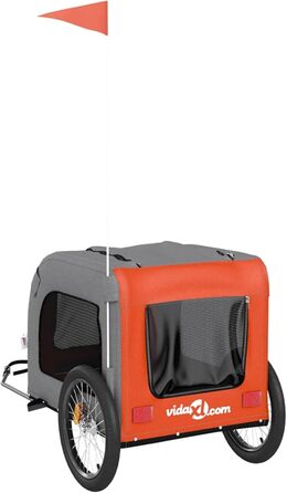 Причіп для велосипеда ARKEM для собак Оранжевий та Сірий, Oxford-тканина та залізо. Велосипедна корзина для собак