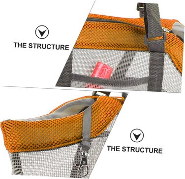 Транспортна сумка для тварин Cosmevivi XXL, нейлон, помаранчевий, 44x25 см, з сіткою для собак, котів та цуценят, для подорожей та кемпінгу