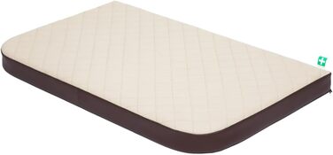 Ортопедичний лежак для собак MEDICO Lux ÖKOLEINEN, 75x50x15 см - лежак для маленьких, середніх та великих собак, водонепроникний, ергономічний, коричневий з бежевим