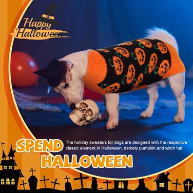 Набір із 3 светрів для собак і котів Halloween, гарбуз, Boo, середній розмір, костюм для домашніх тварин, в'язаний одяг
