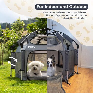 Клітка-переноска для собак Pety - 100x60 см, антрацит. Переноска для собак, вольєр для кемпінгу, вольєр для дому та відпочинку