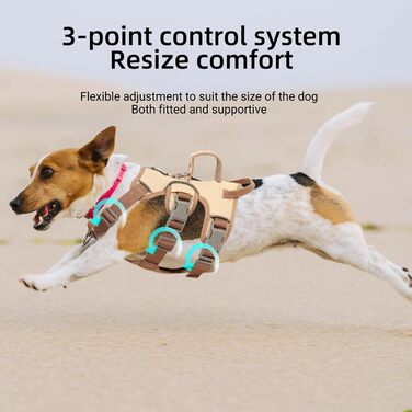 Нашийник для собак від виривання, надійний, з двома ручками та кліпсами для повідків, проти ривка, для собак середніх та маленьких порід, цуценят (чорний) - кліпси для повідків (S, бежевий)