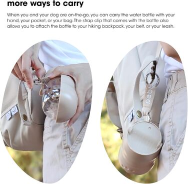 Складана пляшка для води для тварин Pebble Pet, 284 мл, з фільтром, портативна, для собак та котів, виготовлена з безпечного пластику, для прогулянок та подорожей