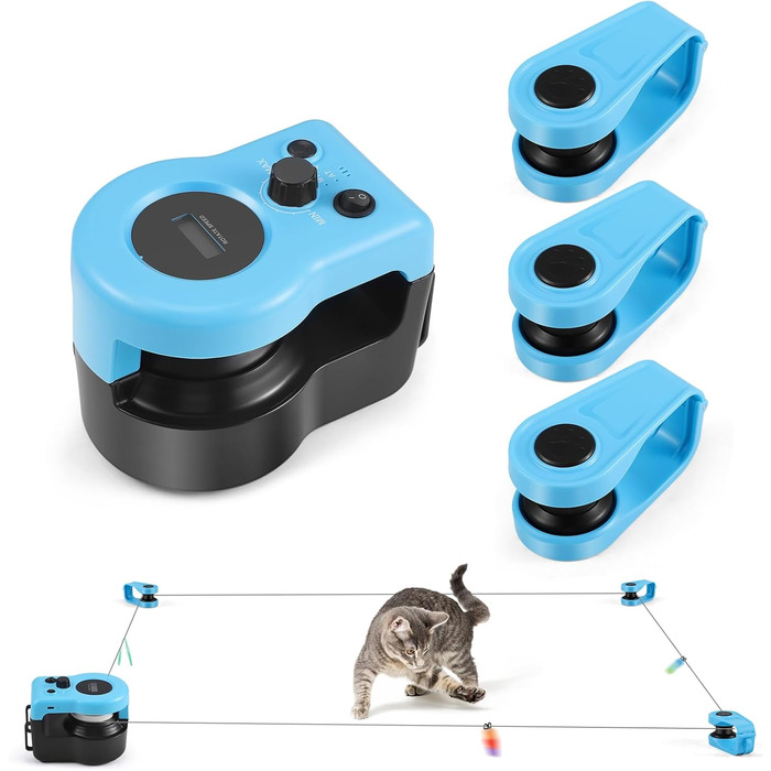 Інтерактивна іграшка для котів GJCrafts: автоматичне котяче бігове колесо, іграшка для полювання з дистанційним керуванням, регульована швидкість