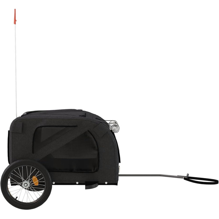 Причіп для велосипеда для собак, чорний, Oxford-тканина та метал. Причіп для велосипеда, вантажний причіп - 93884