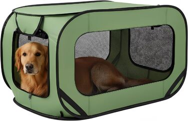 Транспортна переноска для собак та котів, складана Pop-Up, 94x53x53 см, зелена
