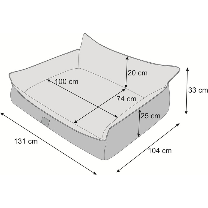 Ліжко для собак - лежанка для тварин, кошик для котів - ліжко для собак маленьких, середніх та великих порід - подушка для собак - собаче ліжко - лежанка для собак - місце для сну - 63x48 см - (XXXL - 131x104 см, Колір: коричневий з лапами)