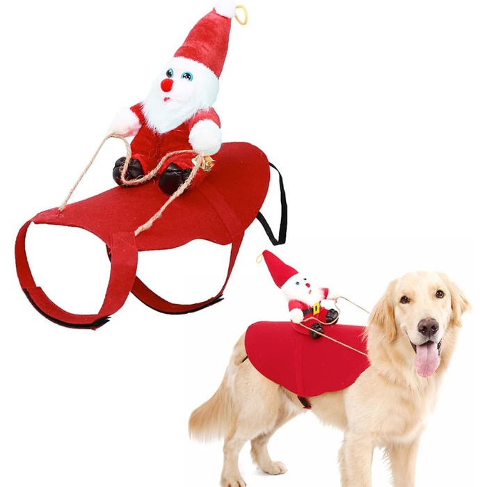 Костюм для собаки FRCOLOR: теплий зимовий наряд для собак та котів, костюм Святого Миколая, теплий зимовий одяг для тварин, розмір XL