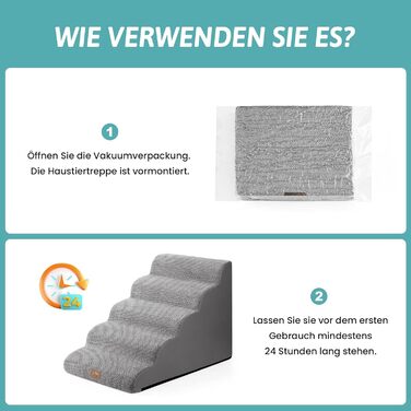 Сходинки для собак COZY KISS: зручні та міцні для малих собак, сірі (83x50x57 см)