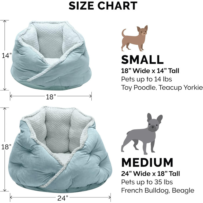 Ортопедичне ліжко для собак Furhaven, великих порід, кругле, знімний, пральний чохол, до 36,3 кг – Sherpa & Wildleder Snuggery – 111,8 см, ортопедична піна (Аквамарин, L 46 x B 46 x H 36 см, Calming Hug Nest)