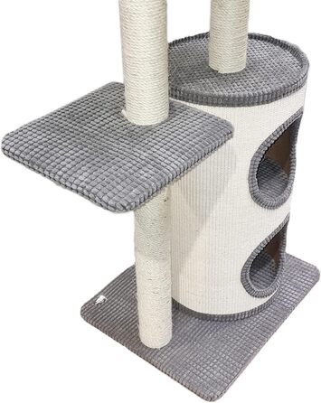 Дряпка для котів Bontoy FILOU, сіра, висота 240-260 см, багато місця для ігор і точіння кігтів, кордова тканина
