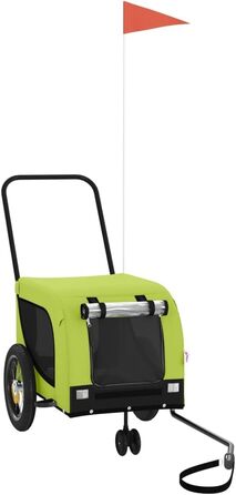 Причіп для велосипеда, переноска для собак, зелено-чорний, Oxford-тканина, сталь, 94018