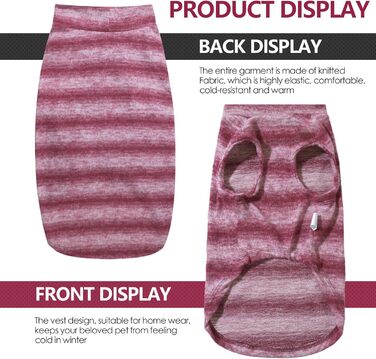 Тепла зимова жилетка для великих собак, флісова жилетка, тепла на осінь та зиму, жилетка-сорочка, розмір M, червоні смуги. Еластична, для дому та відпочинку.