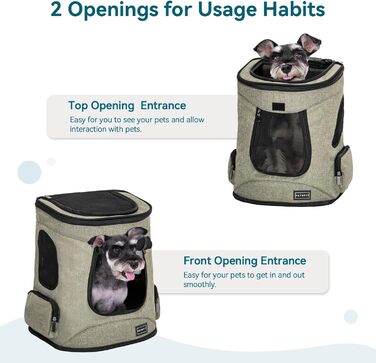 Рюкзак для котів та собак Petsfit - зелений, до 5 кг, з сіткою та регульованим ременем