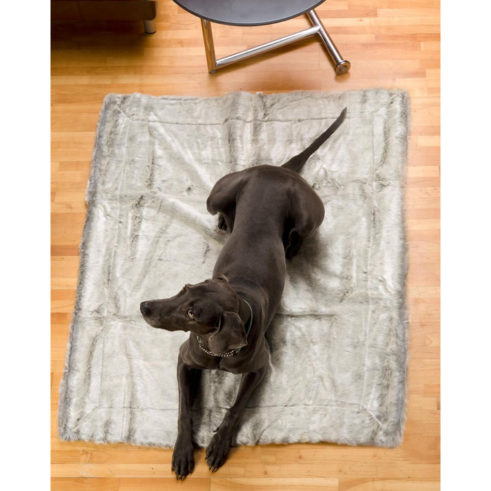 Плед з штучного хутра для собак, сріблястий лис, 60x90 см