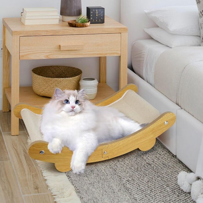 LUMIN TUTU Двостороння кігтеточка та ліжко для котів, 59x34 см, міцна та багаторазова, без випадання ворсу (бавовна & поліестер)