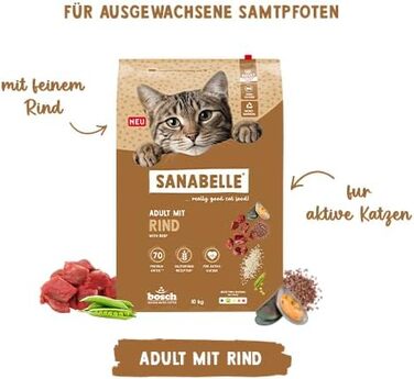 Сухий корм для дорослих котів Sanabelle Classic з яловичиною, від 12 місяців, 10 кг