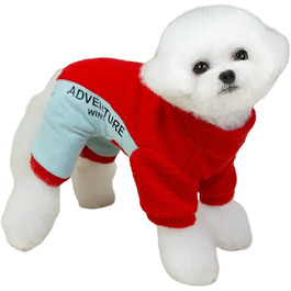 Піжама для собак, теплий зимовий одяг, термопіжама для маленьких собак, комбінезон, модна одяг для домашніх тварин, червоний колір, розмір XL